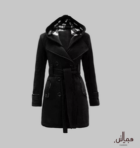 Women Fleece Black Coat