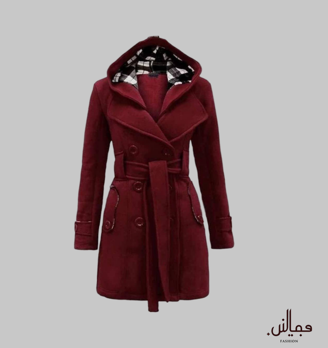 Women Fleece Mahroon Coat