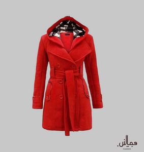 Women Fleece Red Coat