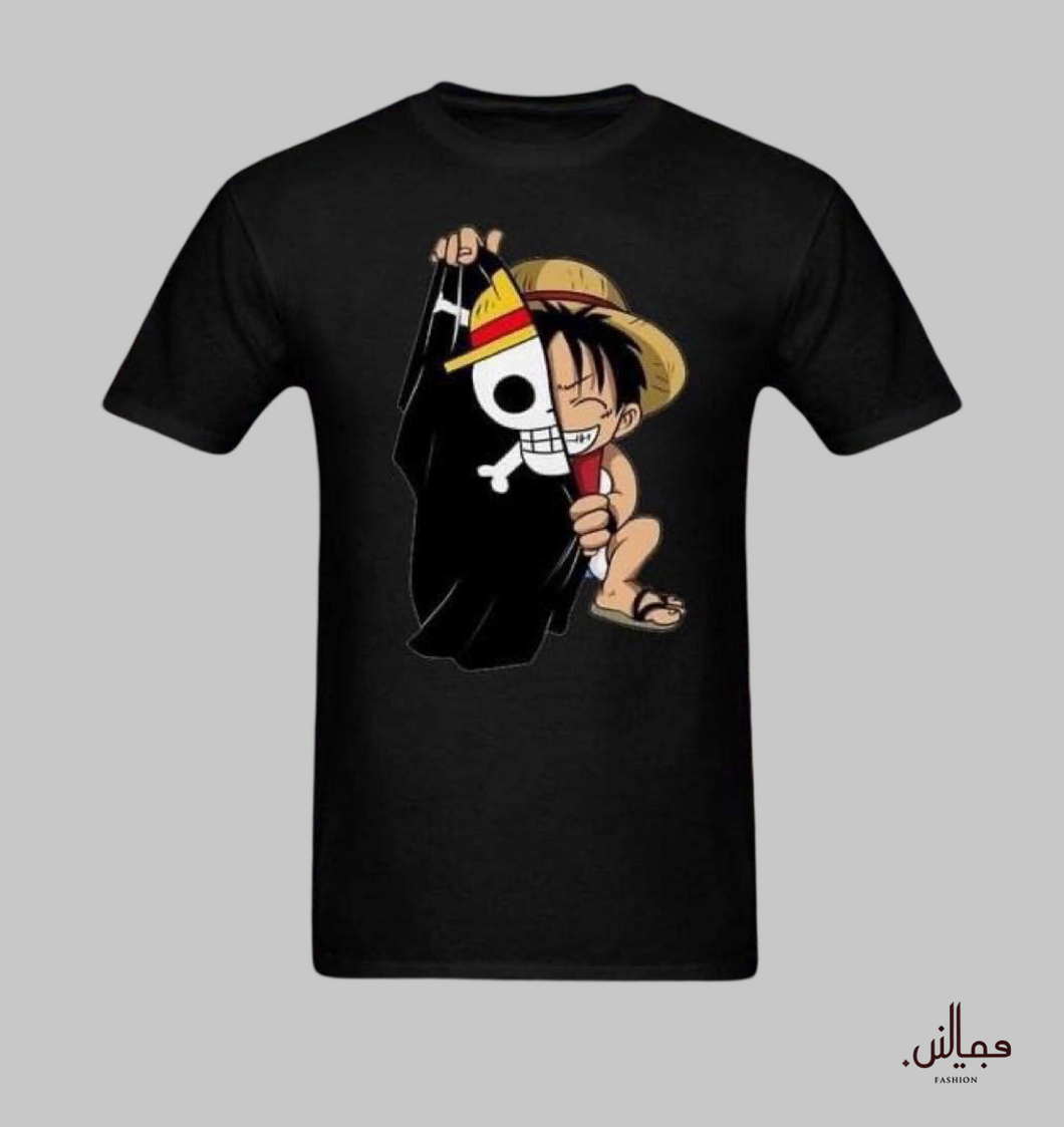 Hide Luffy Black Tshirt