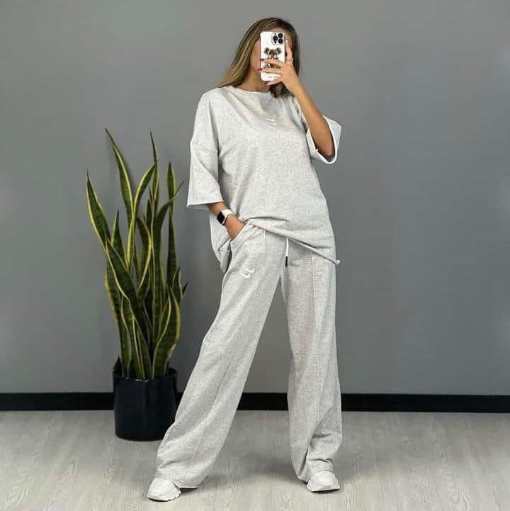 Drop Shoulder Grey Tracksuit