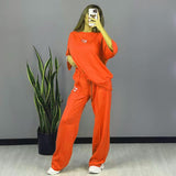 Drop Shoulder Orange Tracksuit